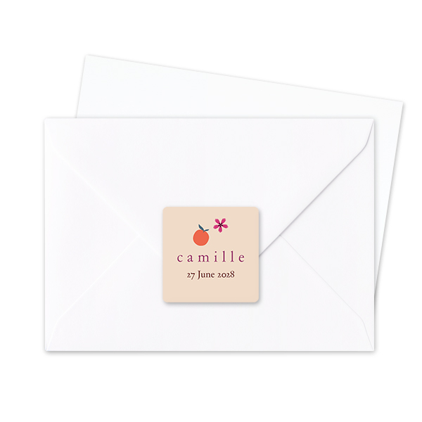 Autocollants pour enveloppes Carrée (lot de 24)