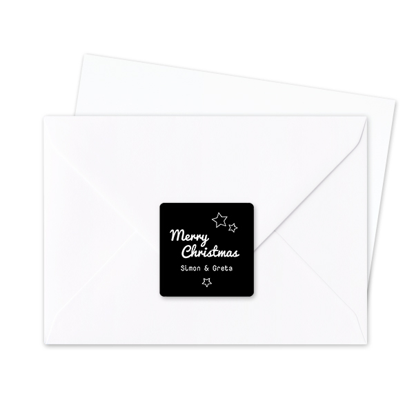 Kuvertklistermärke Kvadratisk - 24 st