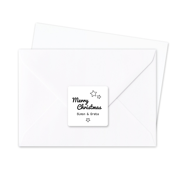 Kuvertklistermärke Kvadratisk - 24 st