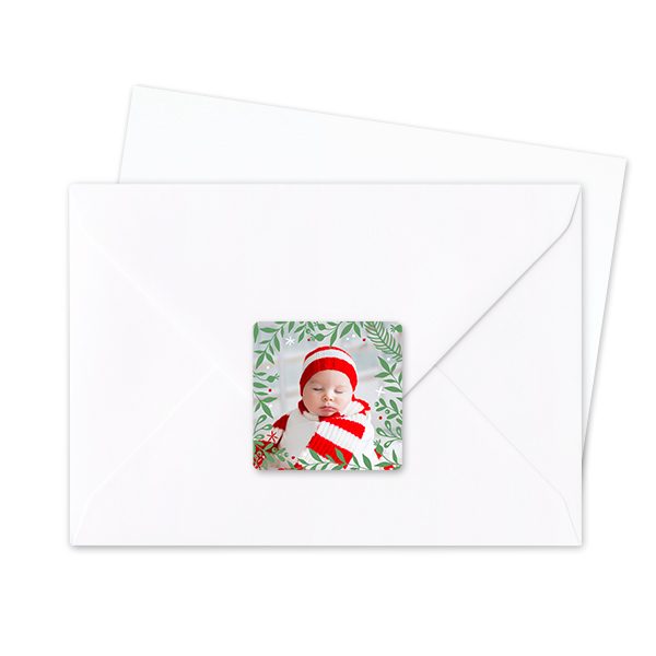 Kuvertklistermärke Kvadratisk - 24 st