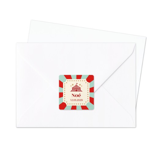 Autocollants pour enveloppes Carrée (lot de 24)