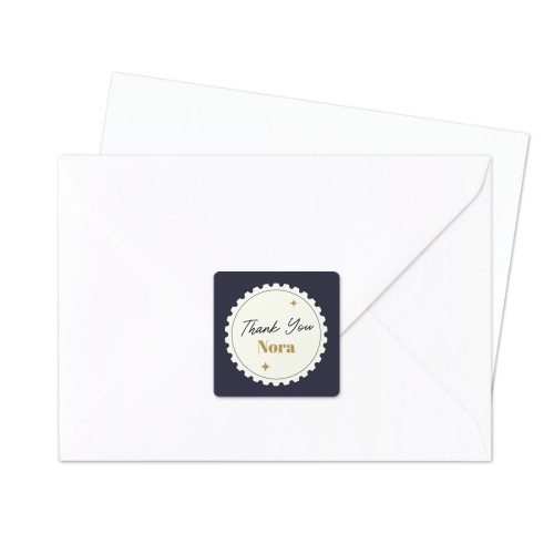 Konvoluttklistremerke kvadratisk - 24 stk Konvoluttklistremerke kvadratisk - 24 stk