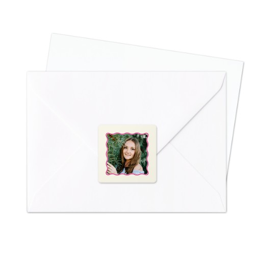 Konvoluttklistremerke kvadratisk - 24 stk