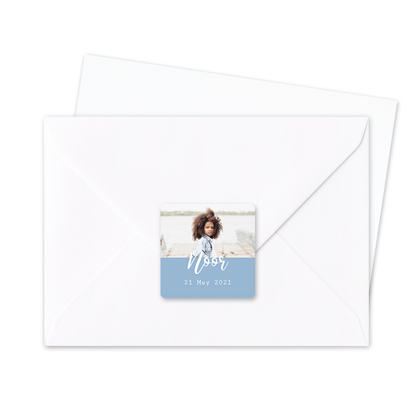 Konvoluttklistremerke kvadratisk - 24 stk