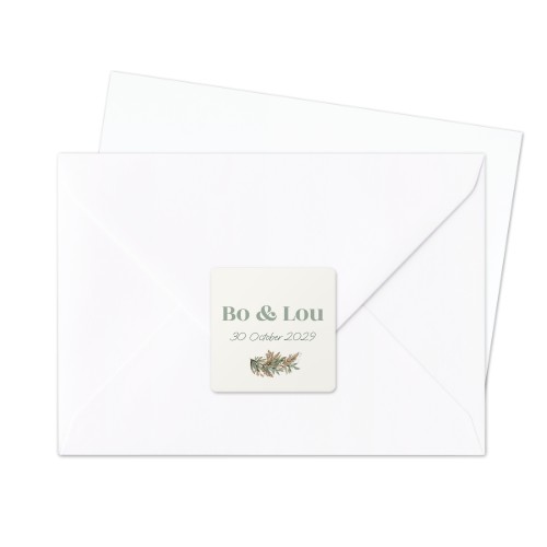 Autocollants pour enveloppes Carrée (lot de 24)