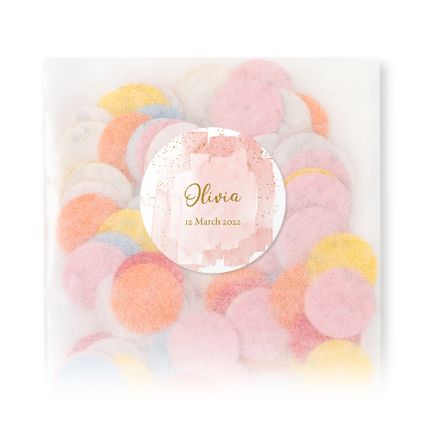 Biodegradable confetti with round stickers - 12 pcs