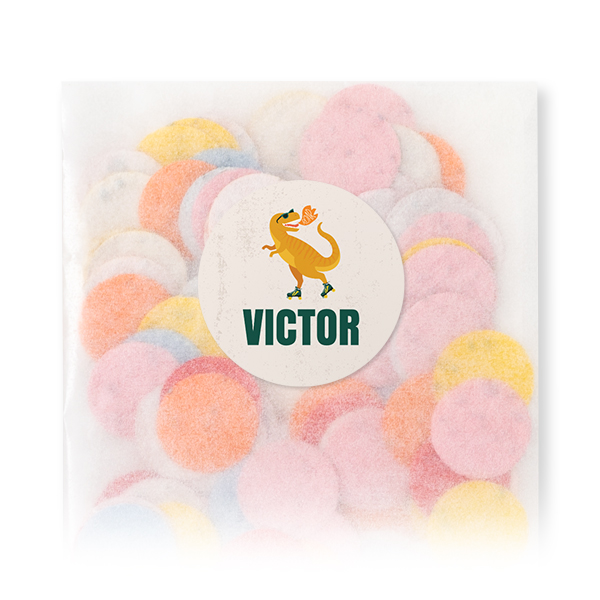 Sachets de confettis à semer avec autocollant rond (lot de 12)