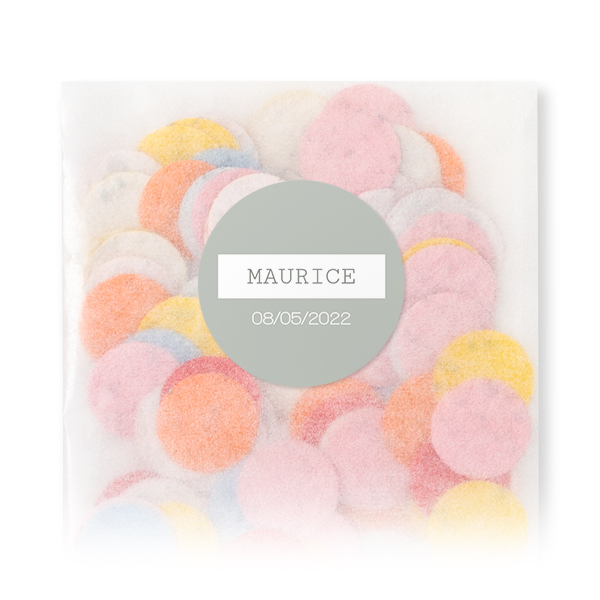 Sachets de confettis à semer avec autocollant rond (lot de 12)