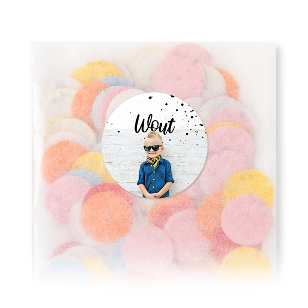 Flower seed confetti bags with round sticker - 12 pcs 