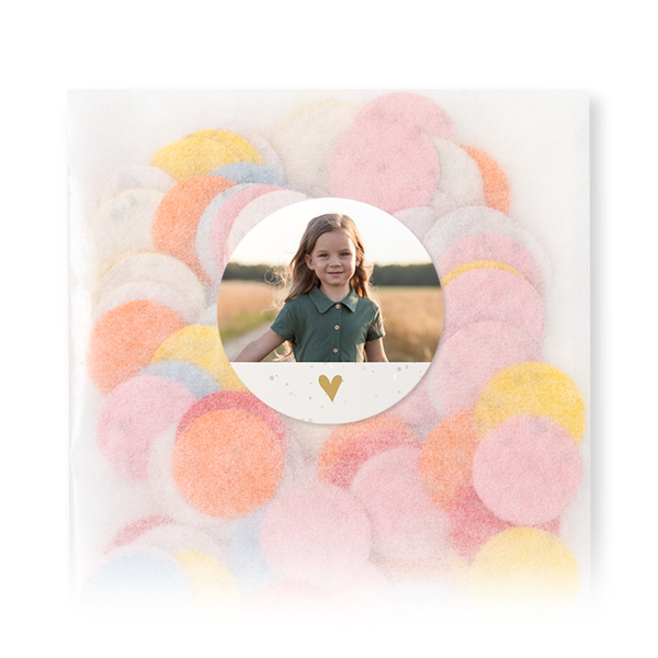 Biodegradable confetti with round stickers - 12 pcs