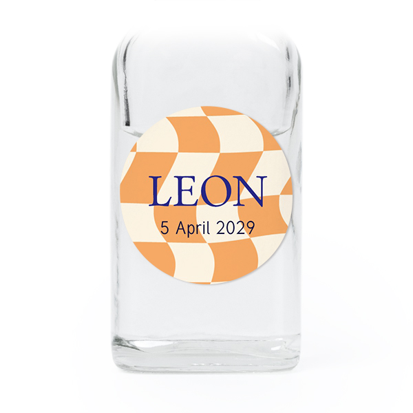 Mini flesjes met ronde sticker - set van 12 Mini flesjes met ronde sticker - set van 12