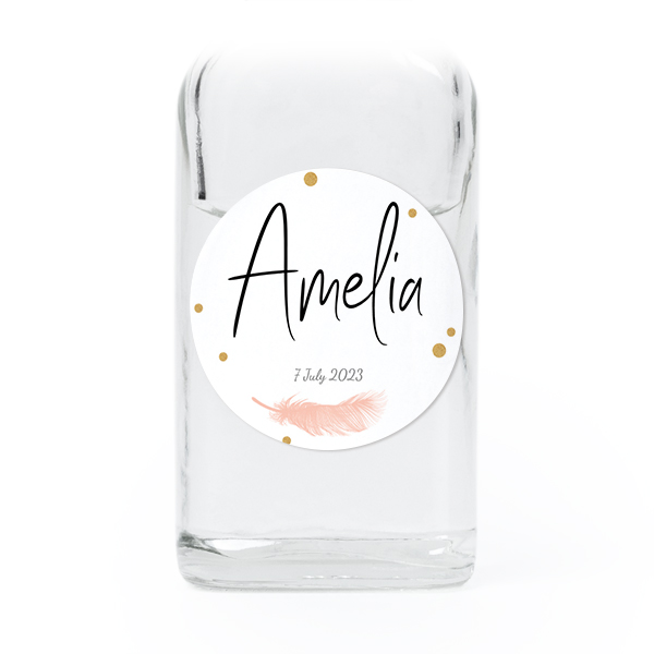 Fiole en verre transparent avec autocollant rond - Lot de 12 Fiole en verre transparent avec autocollant rond - Lot de 12