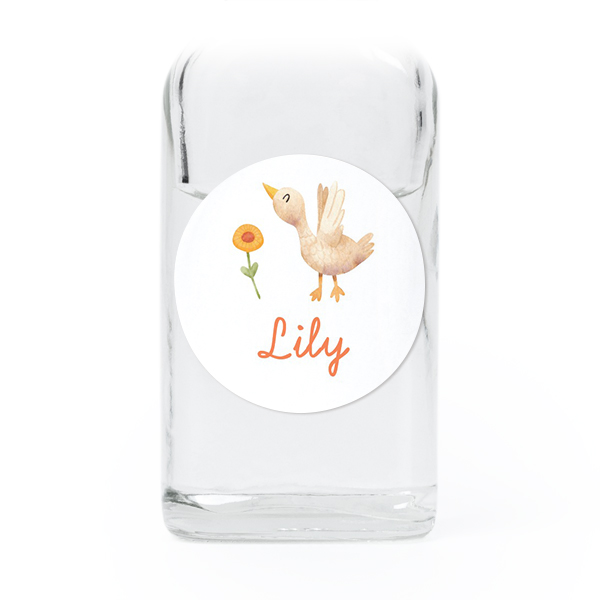 Mini flesjes met ronde sticker - set van 12 Mini flesjes met ronde sticker - set van 12