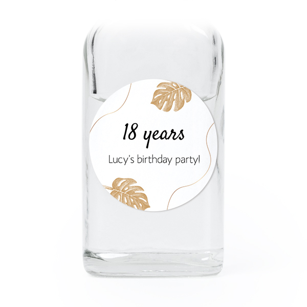 Fiole en verre transparent avec autocollant rond - Lot de 12 Fiole en verre transparent avec autocollant rond - Lot de 12