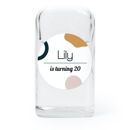 Fiole en verre transparent avec autocollant rond - Lot de 12