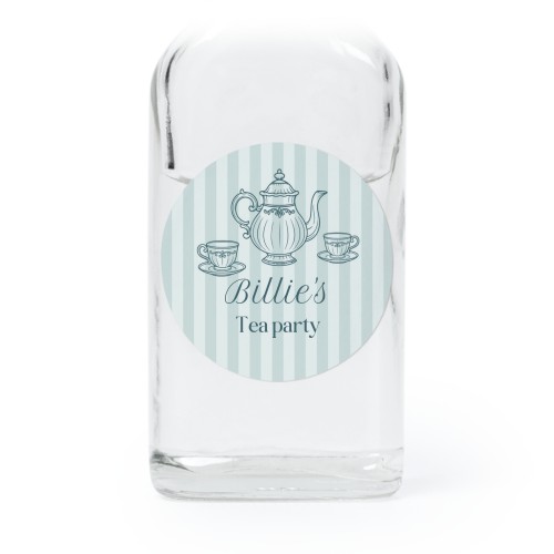 Fiole en verre transparent avec autocollant rond - Lot de 12