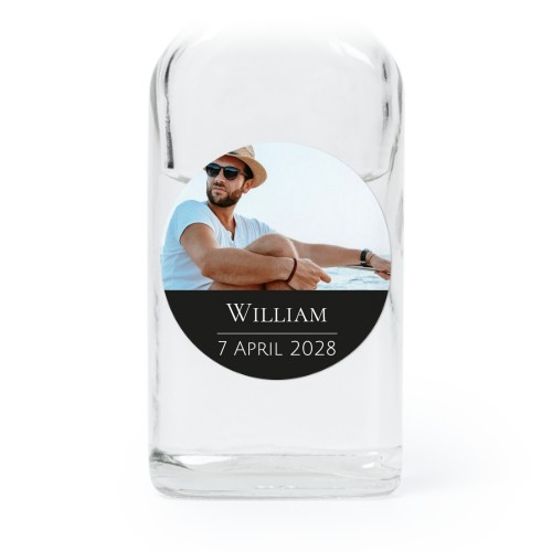 Fiole en verre transparent avec autocollant rond - Lot de 12 Fiole en verre transparent avec autocollant rond - Lot de 12