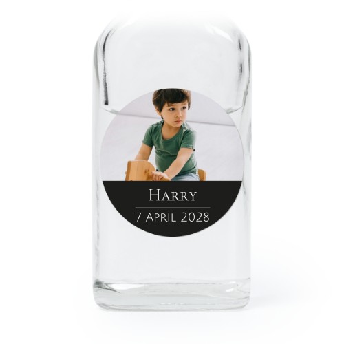 Fiole en verre transparent avec autocollant rond - Lot de 12