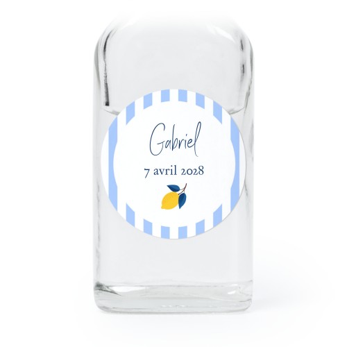 Fiole en verre transparent avec autocollant rond - Lot de 12