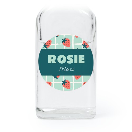 Fiole en verre transparent avec autocollant rond - Lot de 12