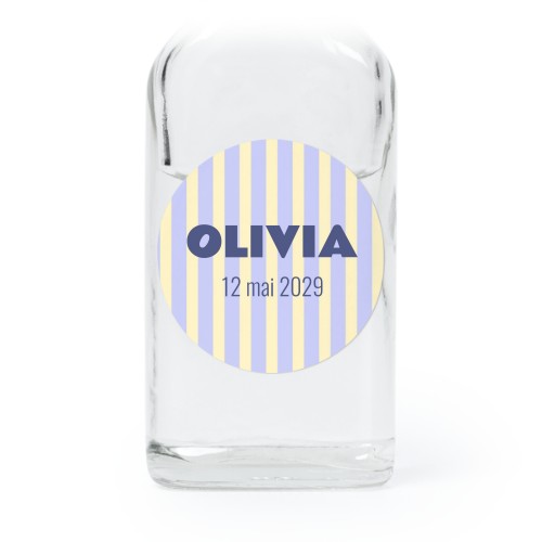 Fiole en verre transparent avec autocollant rond - Lot de 12