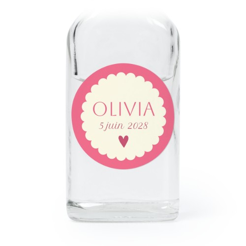 Fiole en verre transparent avec autocollant rond - Lot de 12