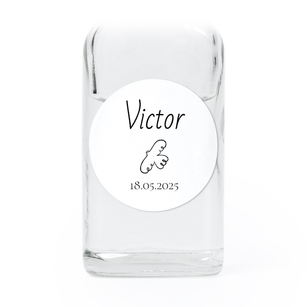 Fiole en verre transparent avec autocollant rond - Lot de 12 Fiole en verre transparent avec autocollant rond - Lot de 12