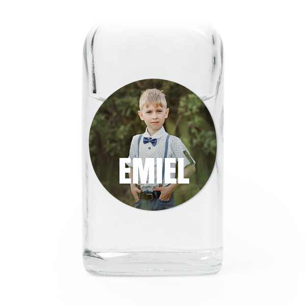 Fiole en verre transparent avec autocollant rond - Lot de 12 Fiole en verre transparent avec autocollant rond - Lot de 12