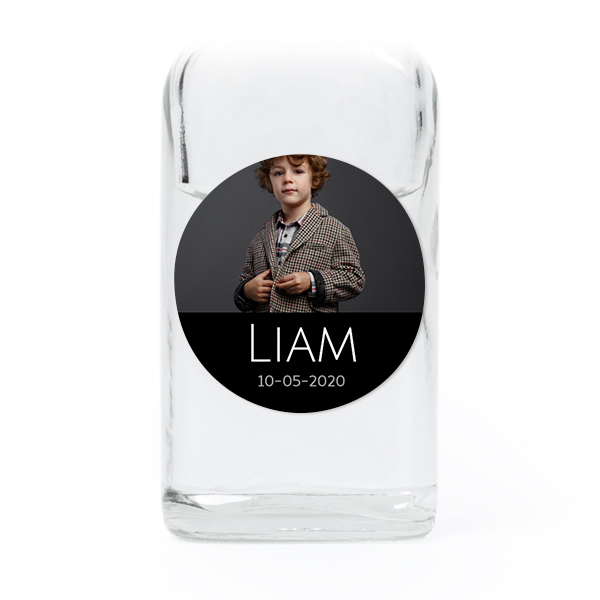 Fiole en verre transparent avec autocollant rond - Lot de 12 Fiole en verre transparent avec autocollant rond - Lot de 12