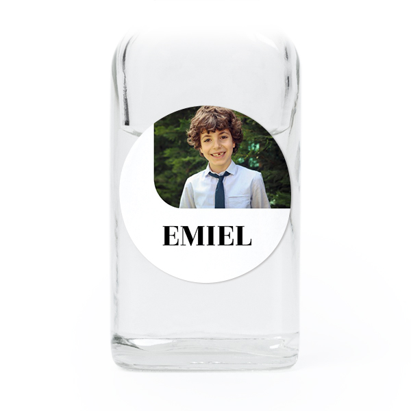 Fiole en verre transparent avec autocollant rond - Lot de 12