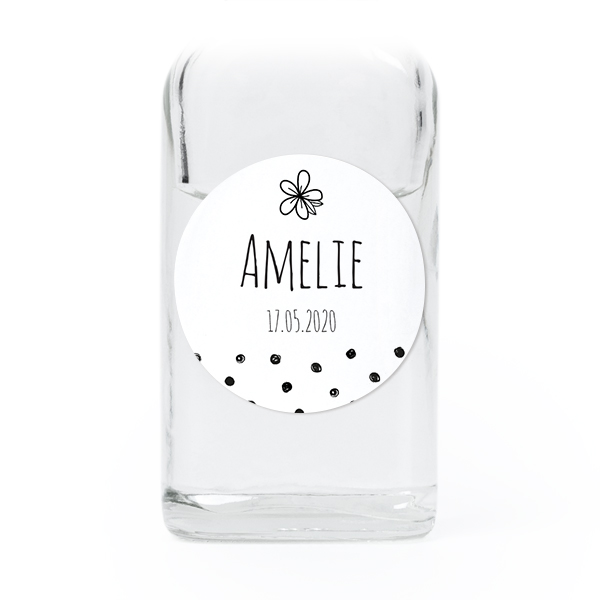 Mini Bottles with Round Stickers - Set of 12