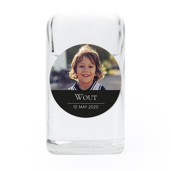 Fiole en verre transparent avec autocollant rond - Lot de 12 Fiole en verre transparent avec autocollant rond - Lot de 12