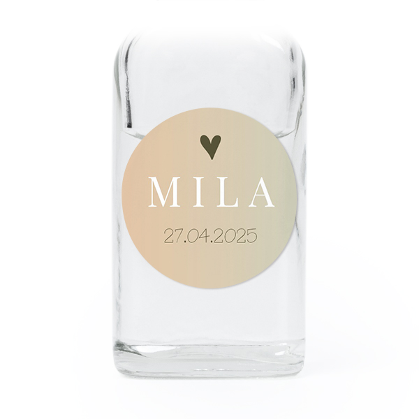 Fiole en verre transparent avec autocollant rond - Lot de 12 Fiole en verre transparent avec autocollant rond - Lot de 12