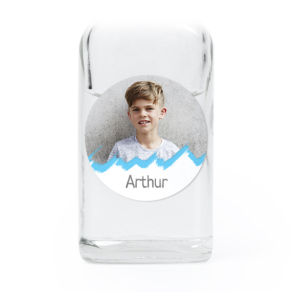 Fiole en verre transparent avec autocollant rond - Lot de 12 Fiole en verre transparent avec autocollant rond - Lot de 12
