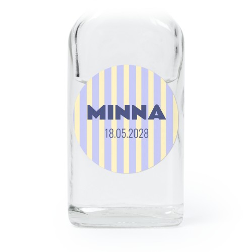 Pienet lasipullot pyöreillä tarroilla – 12 kpl