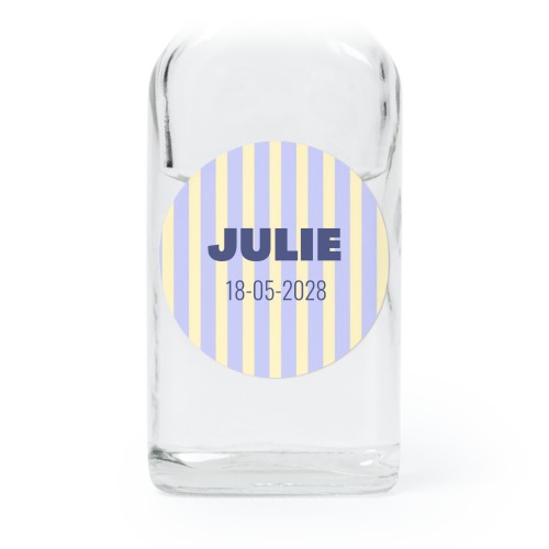 Små glasflaskor med runda klistermärken – 12 st