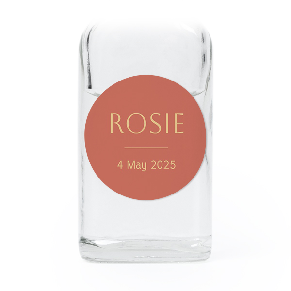 Fiole en verre transparent avec autocollant rond - Lot de 12 Fiole en verre transparent avec autocollant rond - Lot de 12