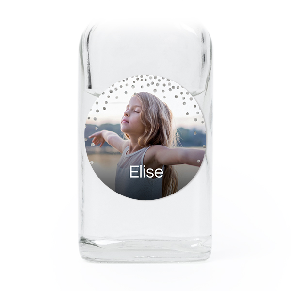 Fiole en verre transparent avec autocollant rond - Lot de 12 Fiole en verre transparent avec autocollant rond - Lot de 12