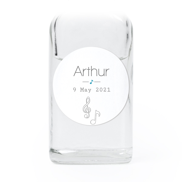 Mini flasker med runde klistermerker- 12 stk