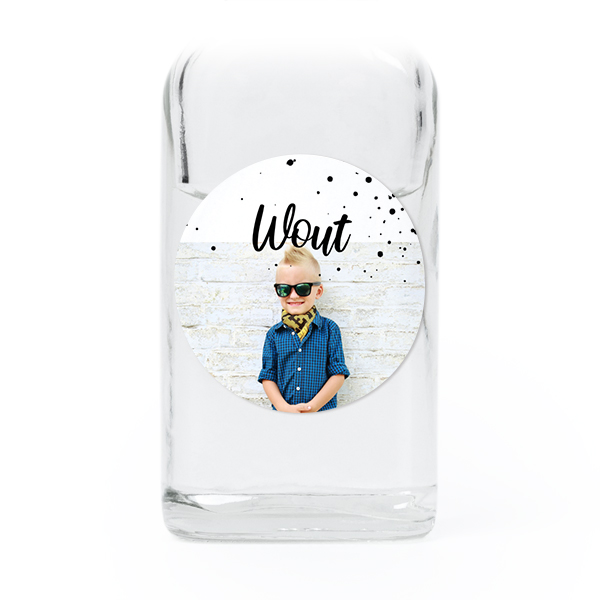 Fiole en verre transparent avec autocollant rond - Lot de 12 Fiole en verre transparent avec autocollant rond - Lot de 12