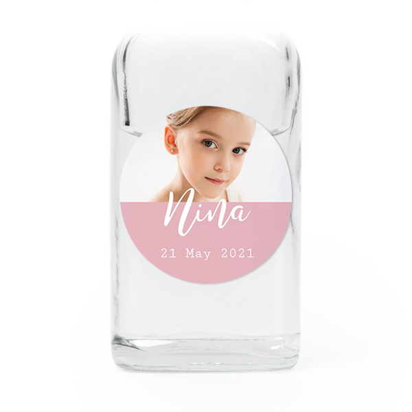 Fiole en verre transparent avec autocollant rond - Lot de 12 Fiole en verre transparent avec autocollant rond - Lot de 12