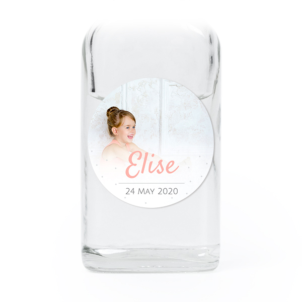 Mini flesjes met ronde sticker - set van 12 Mini flesjes met ronde sticker - set van 12