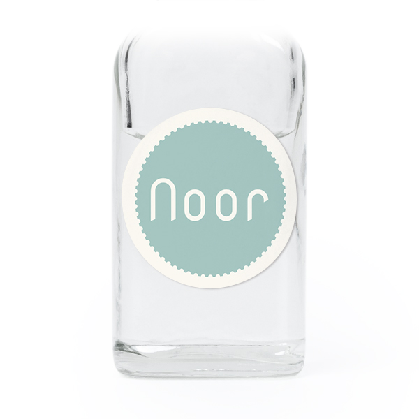 Fiole en verre transparent avec autocollant rond - Lot de 12