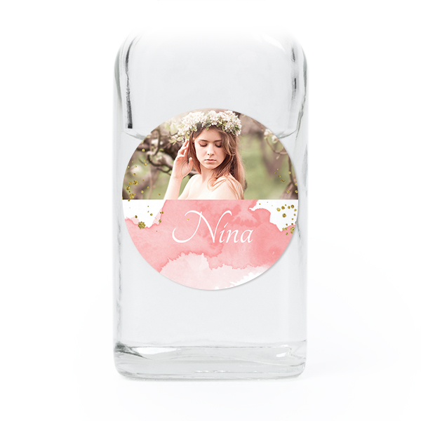 Mini flesjes met ronde sticker - set van 12 Mini flesjes met ronde sticker - set van 12