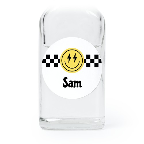 Mini flesjes met ronde sticker - set van 12