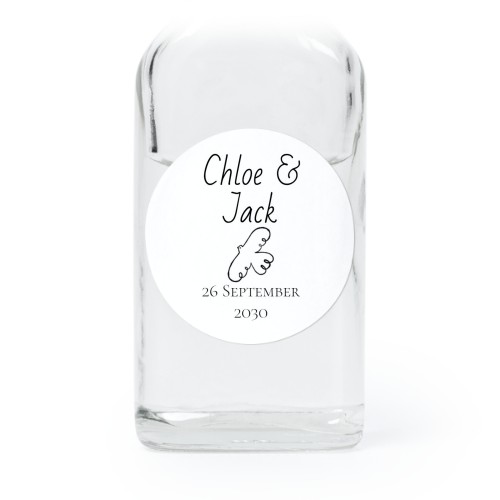 Fiole en verre transparent avec autocollant rond - Lot de 12