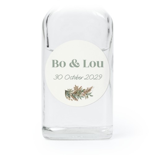 Fiole en verre transparent avec autocollant rond - Lot de 12