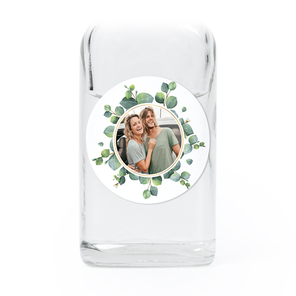 Fiole en verre transparent avec autocollant rond - Lot de 12 Fiole en verre transparent avec autocollant rond - Lot de 12