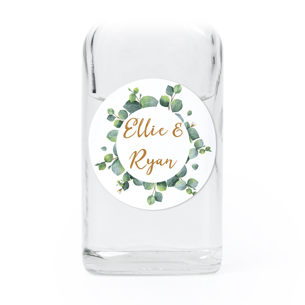 Fiole en verre transparent avec autocollant rond - Lot de 12 Fiole en verre transparent avec autocollant rond - Lot de 12