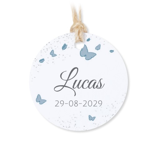 Tin box wooden lid round label - set of 12